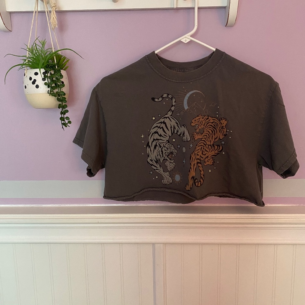 Gray Cropped Tee